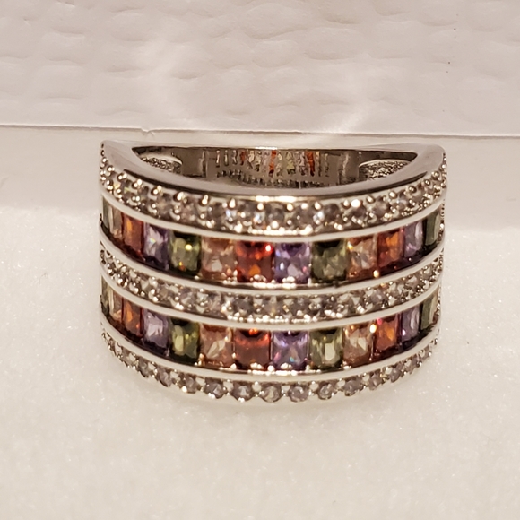 Sparkling Crown ring w/Multicolor Gemstones HP - Picture 7 of 8
